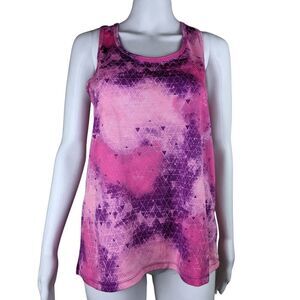 Danskin Medium Loose Fit Multicolor Geometric Racerback Workout Active Tank Top